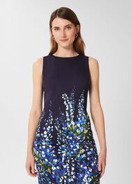 Petite Fiona Floral Shift Dress, Navy Blue, hi-res