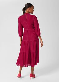 Colette Tiered Fit And Flare Dress, Cerise Pink, hi-res
