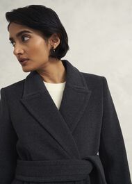 Clarendon Wool Blend Coat, Charcoal, hi-res