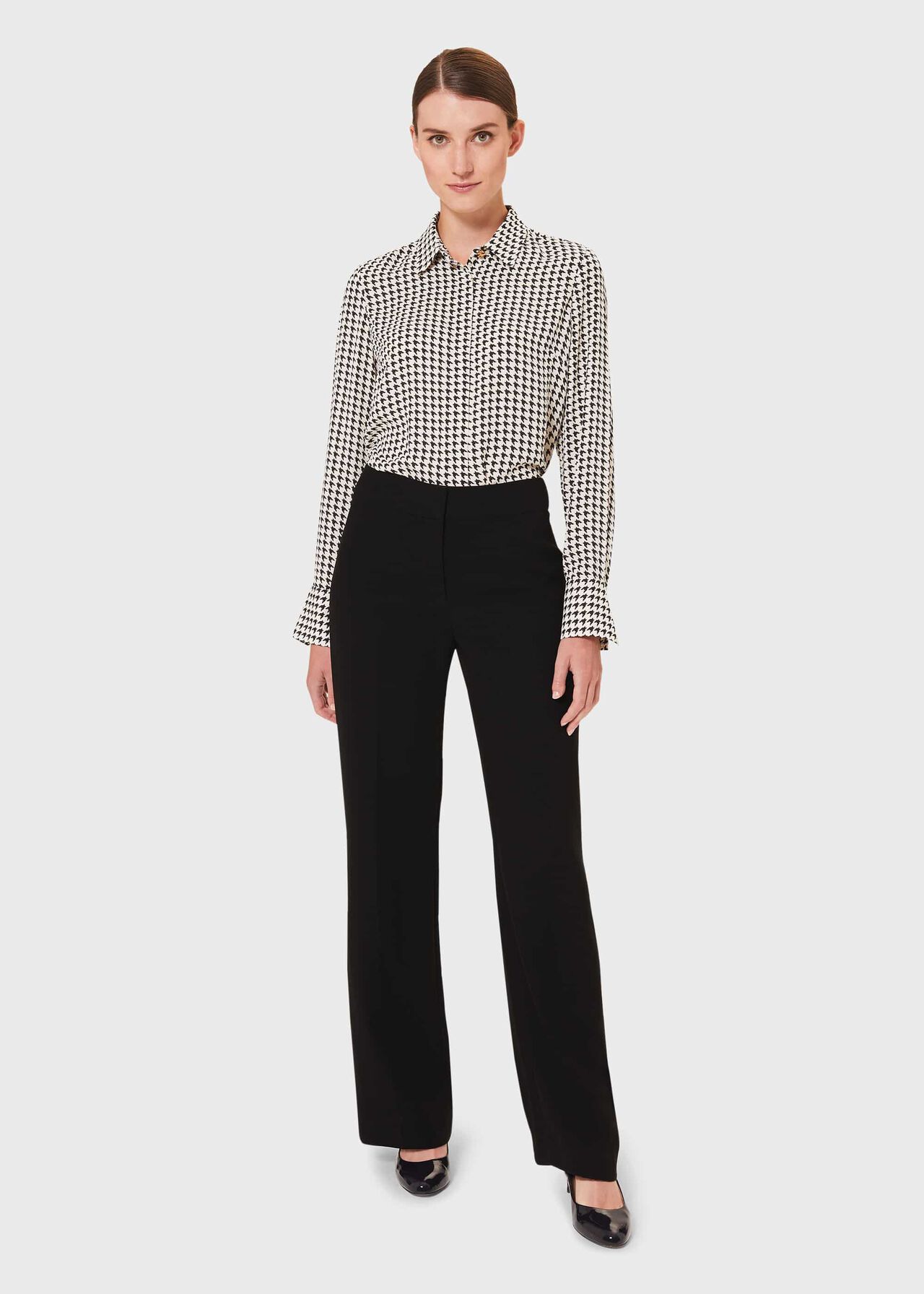 Petite Alva Wide Trousers, Black, hi-res