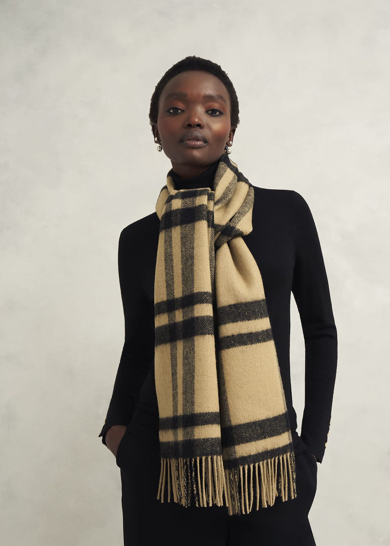 Ruth Wool Scarf, Camel Multi, hi-res