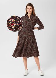 Alex Printed Shirt Dress, Black Multi, hi-res