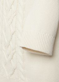 Camilla Cable Cotton Jumper, Ivory, hi-res