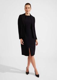 Vanessa Crepe Dress, Black, hi-res