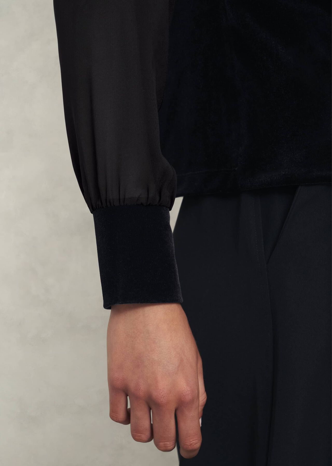 Aimee Velvet Top, Black, hi-res