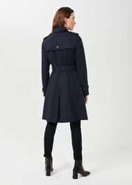 Saskia Water Resistant Trench Coat, Navy, hi-res