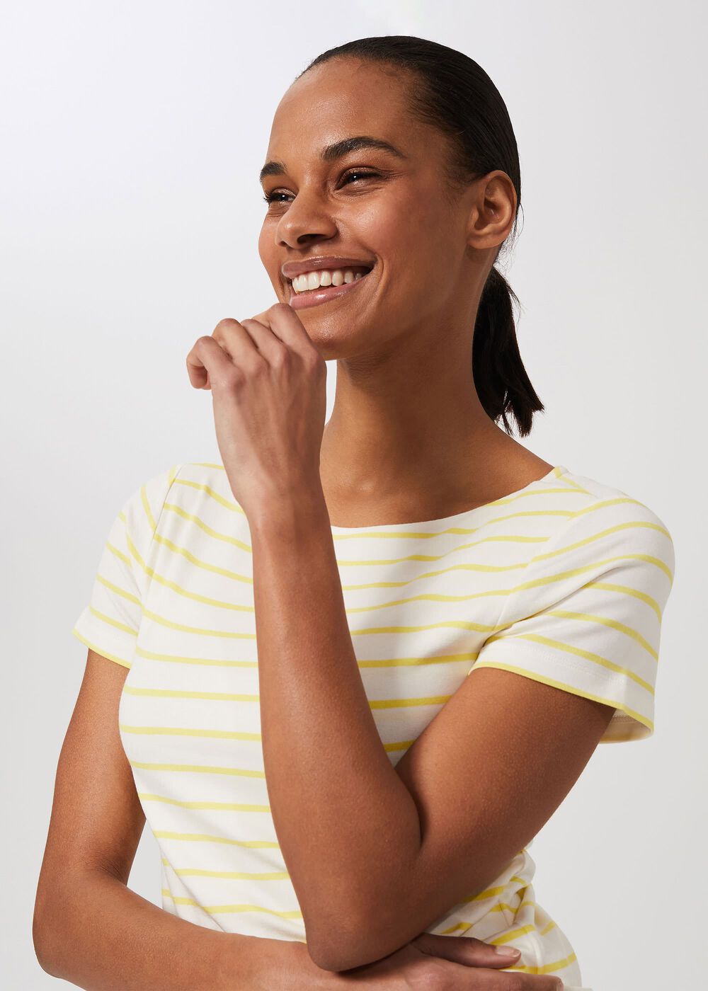 Sonya Striped Top, Yellow Ivory, hi-res