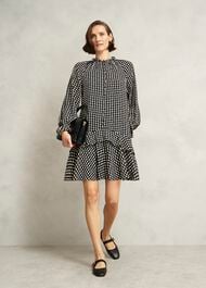 Hewlett Geo Mini Dress, Black Cream, hi-res