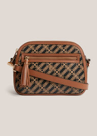Carlton Leather Canvas Crossbody Bag, Tan Multi, hi-res