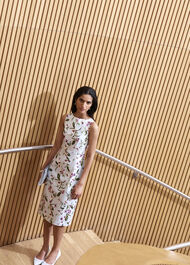 Freda Floral Dress, Pale Blue Multi, hi-res