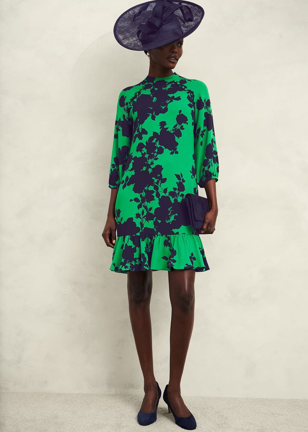 Georgia Dress, Green Navy, hi-res