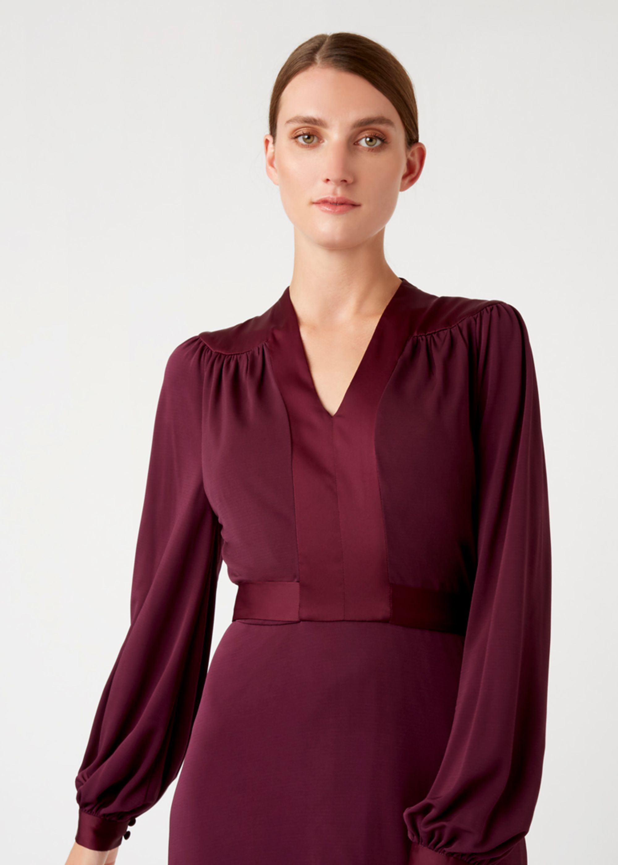 burgundy jersey dress