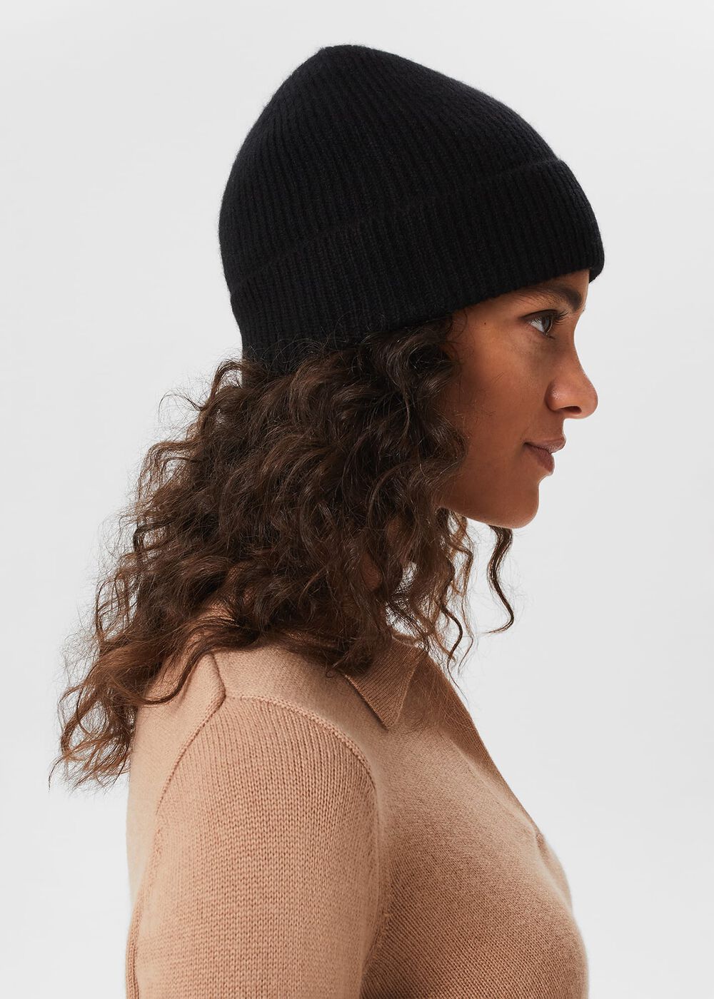 Mabel Cashmere Hat , Black, hi-res
