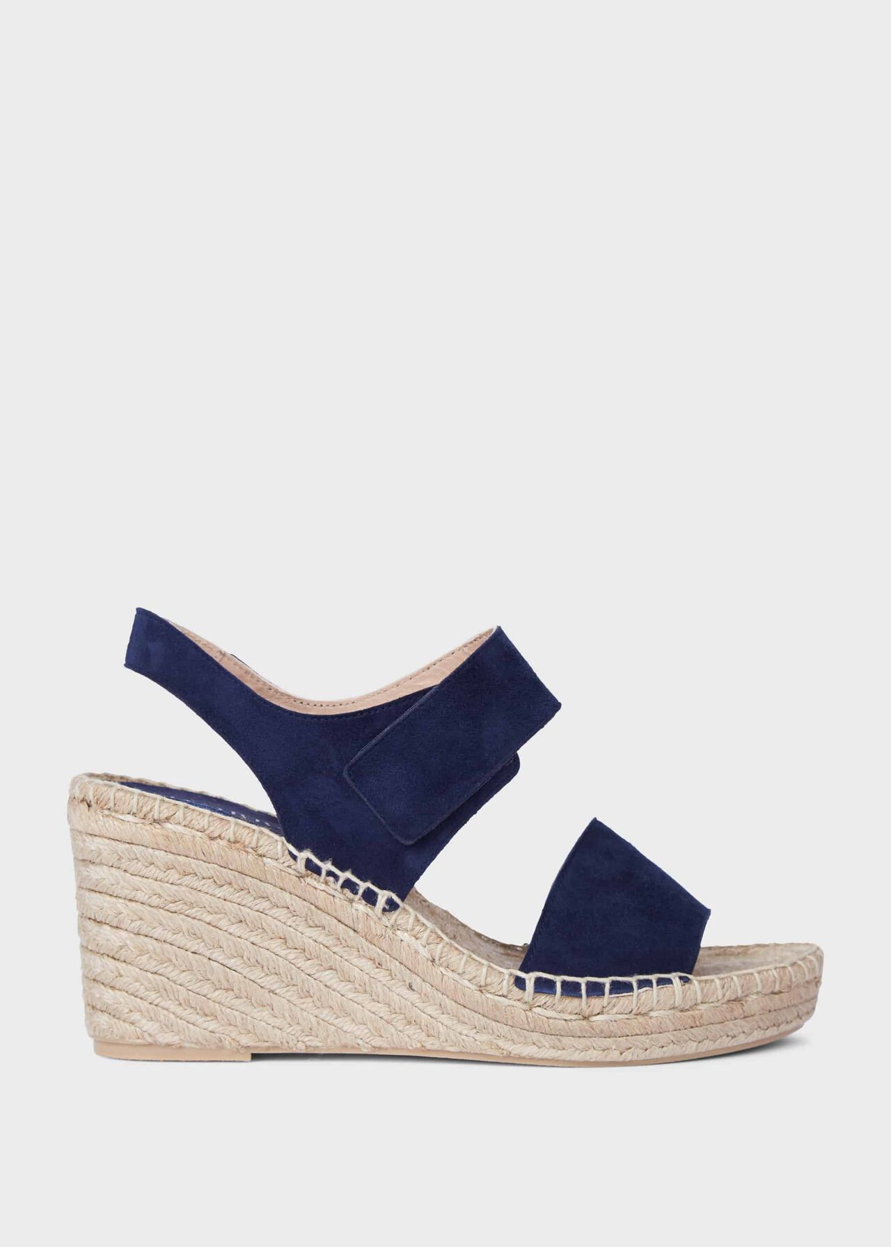 Saskia Suede Wedge Espadrilles, Navy, hi-res