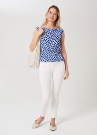Magda Spot Blouse, Cobalt White, hi-res