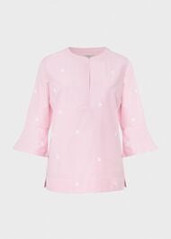 Acacia Embroidered Top , Pink White, hi-res