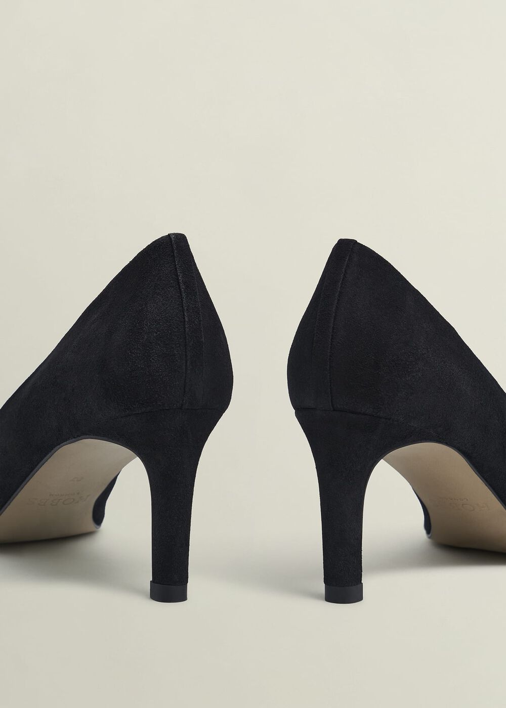Lizzie Suede Court Shoes, Black, hi-res