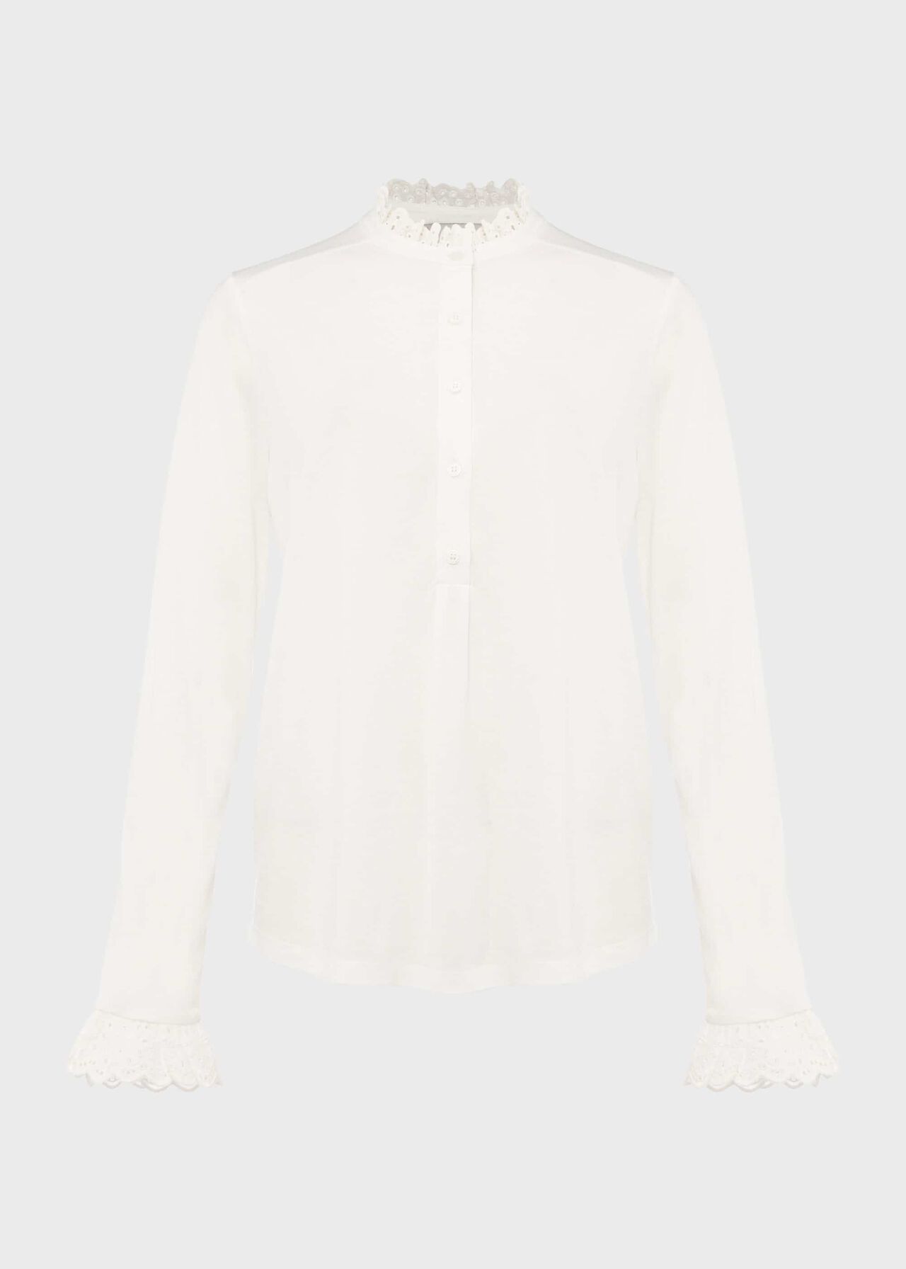 Adalee Broderie Cuff Blouse, Ivory, hi-res