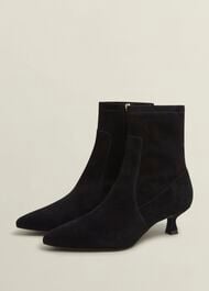 Morgan Suede Stretch Boots, Black, hi-res