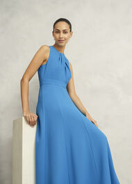 Jessa Twist Detail Dress, Bright Sky Blue, hi-res