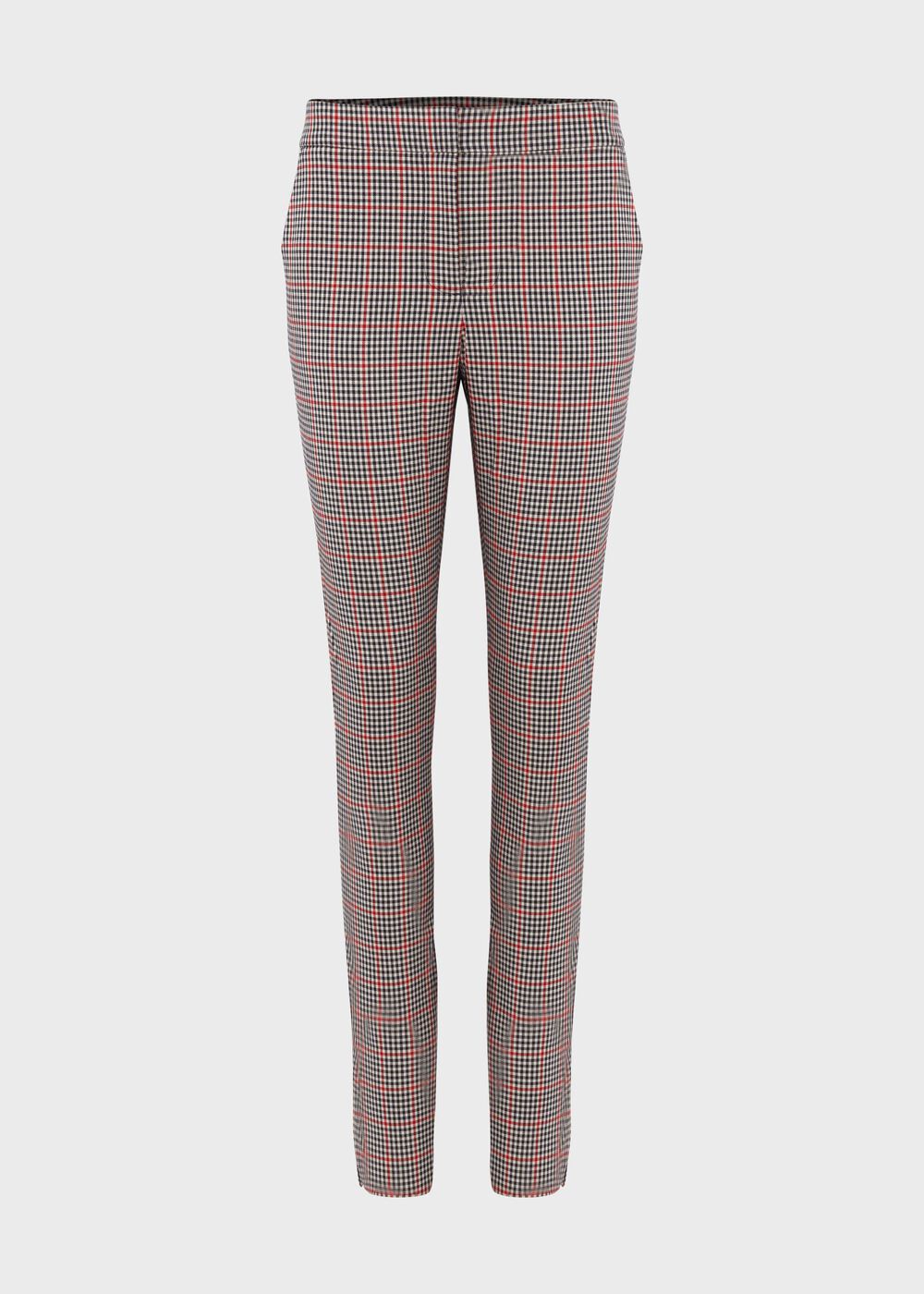 Annie Check Slim Trouser With Stretch, Red Black, hi-res