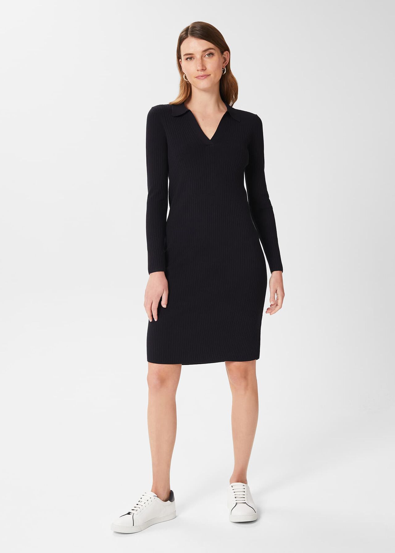 Vera Knitted Dress, Navy, hi-res