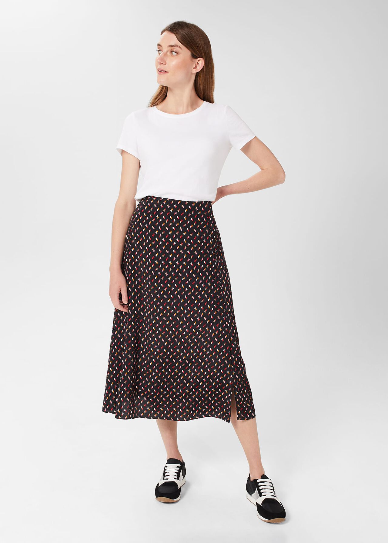 Annette Midi Skirt , Black Multi, hi-res