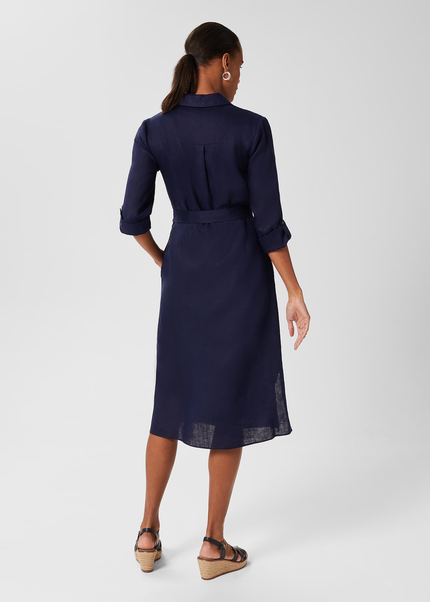 Long navy store shirt dress