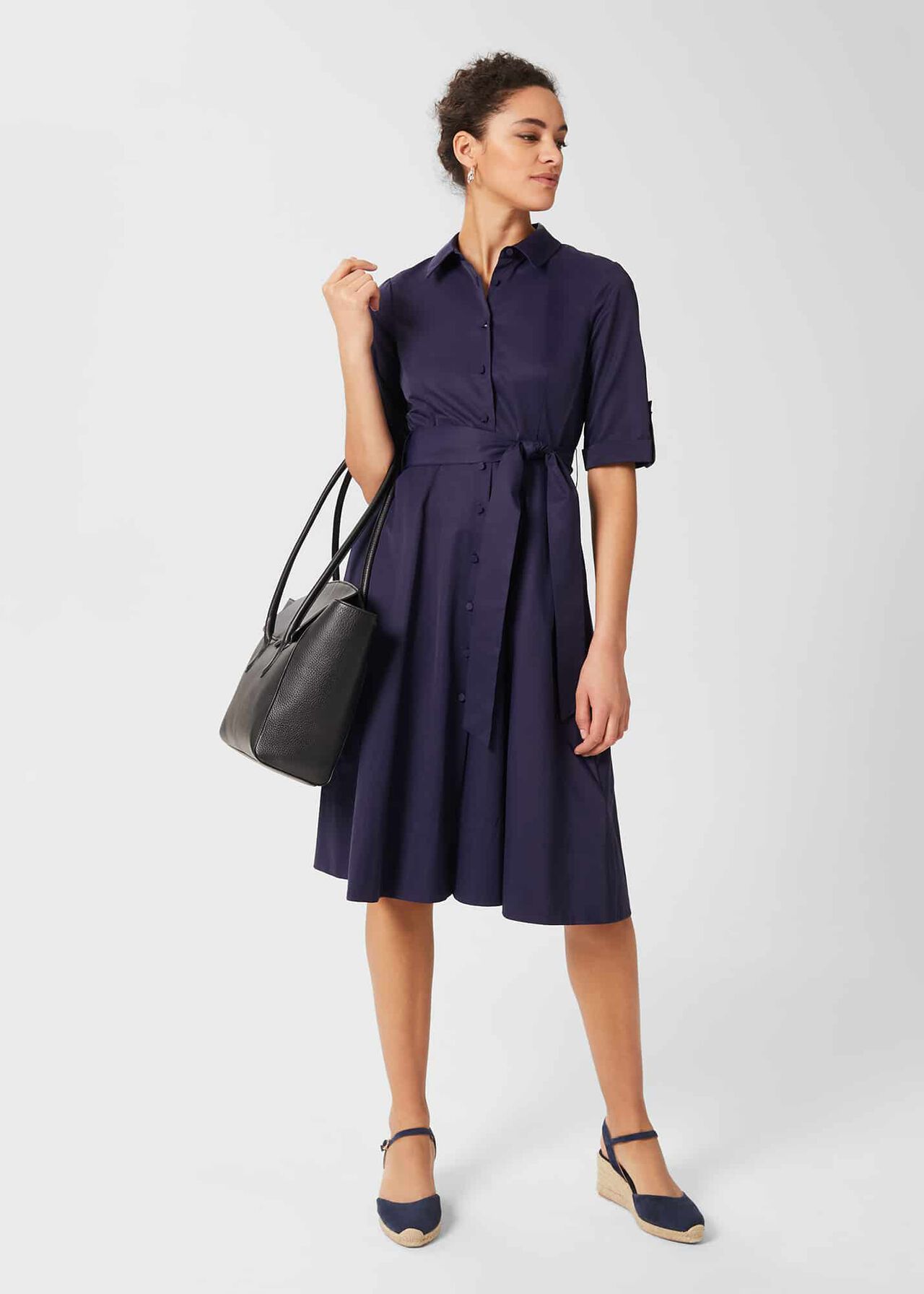 Tyra Belted Dress, French Blue, hi-res