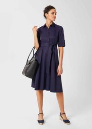 Tyra Belted Dress, French Blue, hi-res