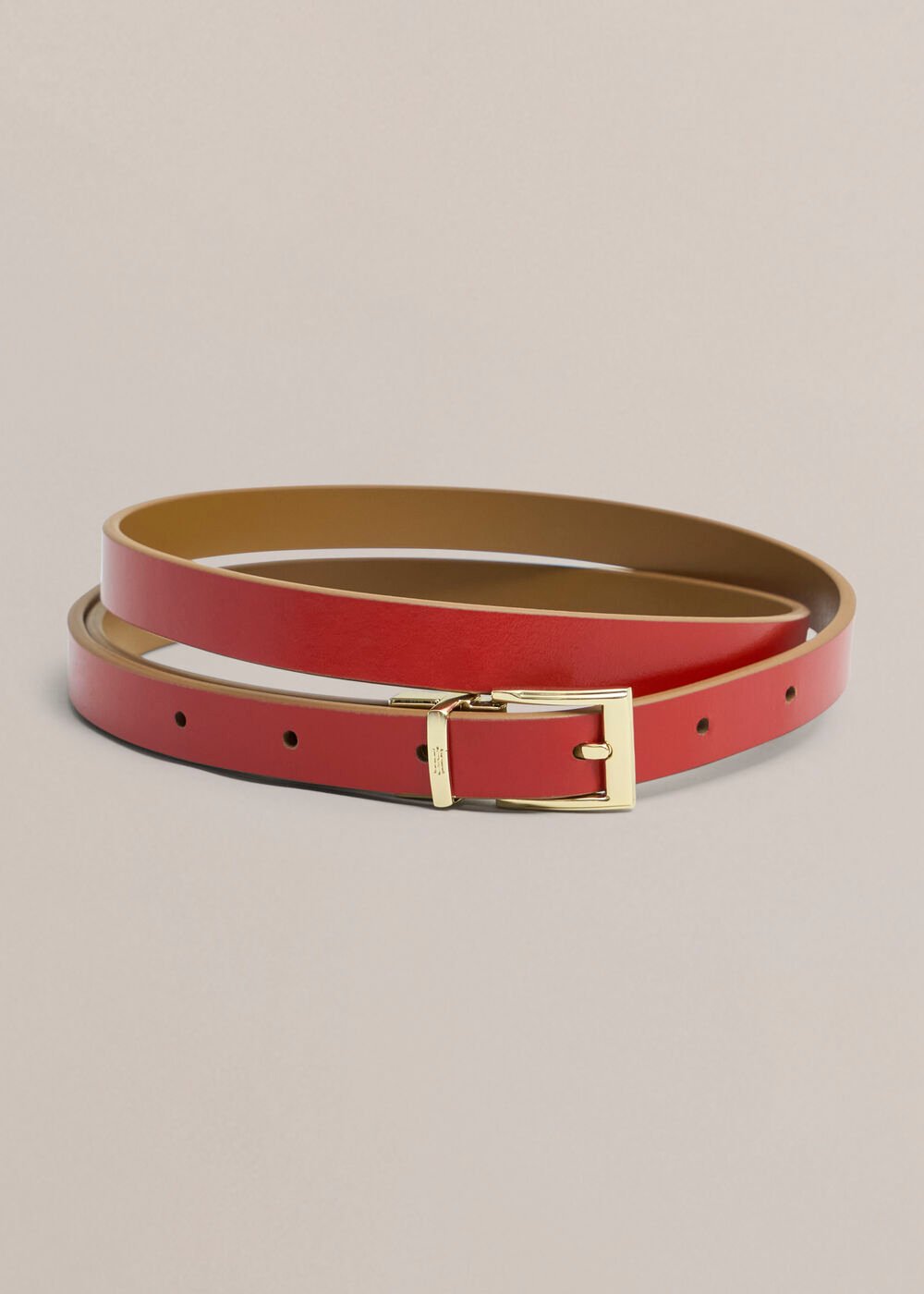 Pauline Skinny Belt, Tan Pepper Red, hi-res