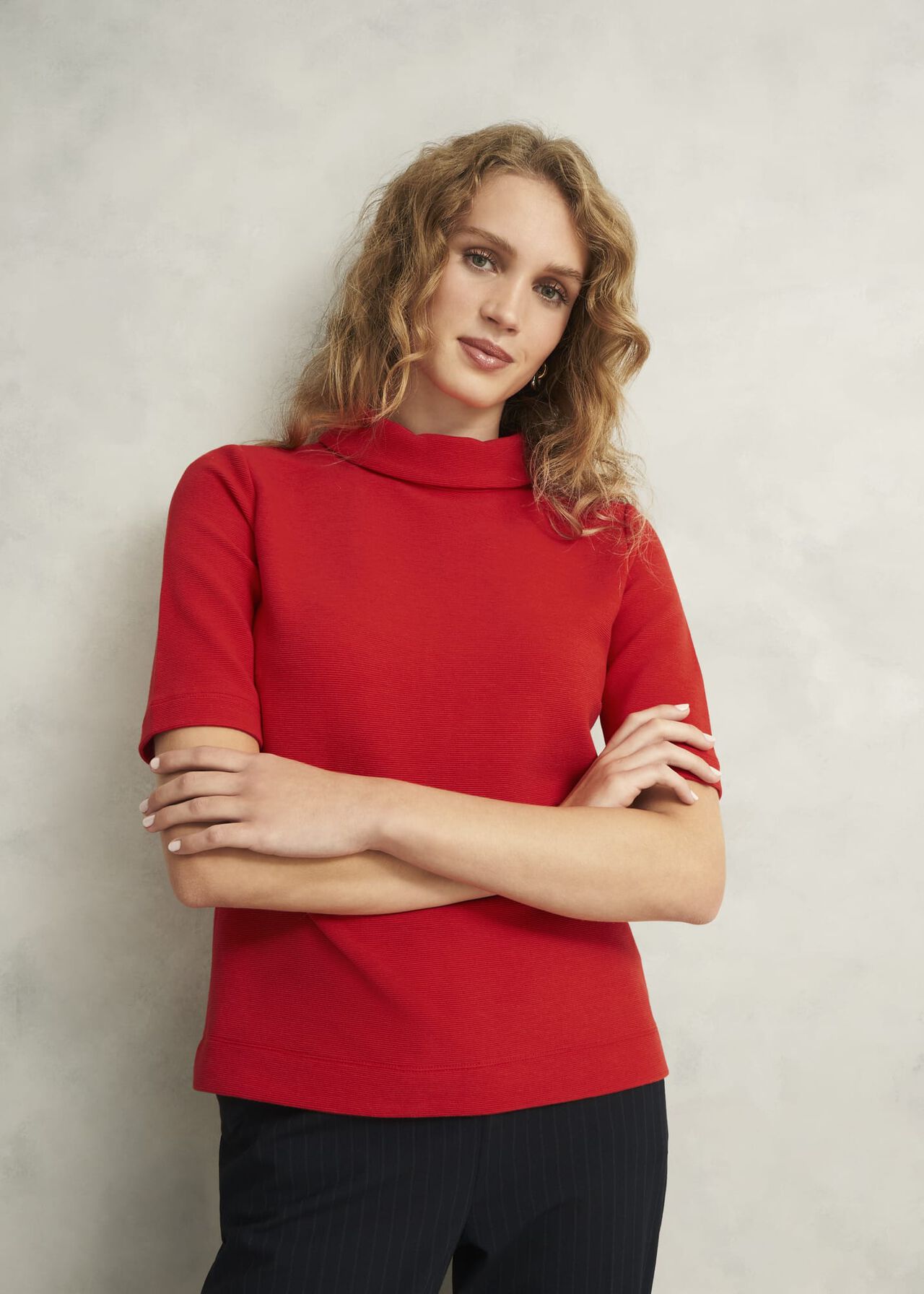 Tali Textured Top, Scarlet Red, hi-res