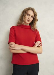 Tali Textured Top, Scarlet Red, hi-res