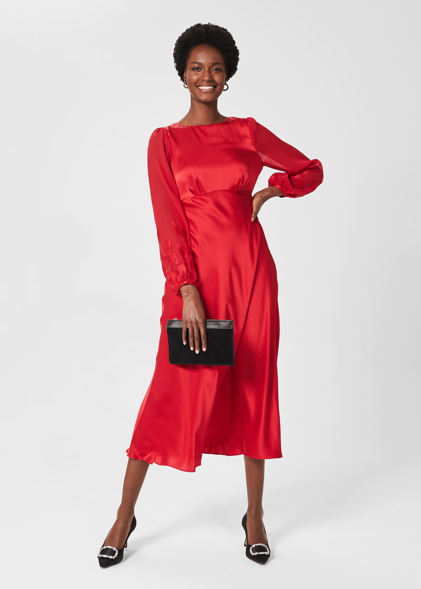 Hobbs red dress sale clearance