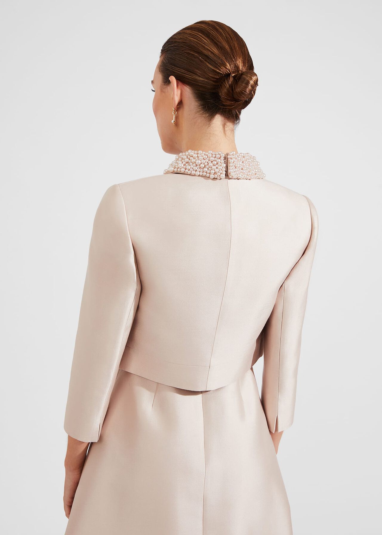 Marcella Silk Blend Jacket, Oyster, hi-res