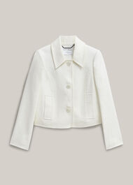 Adeen Linen Jacket, Ivory, hi-res