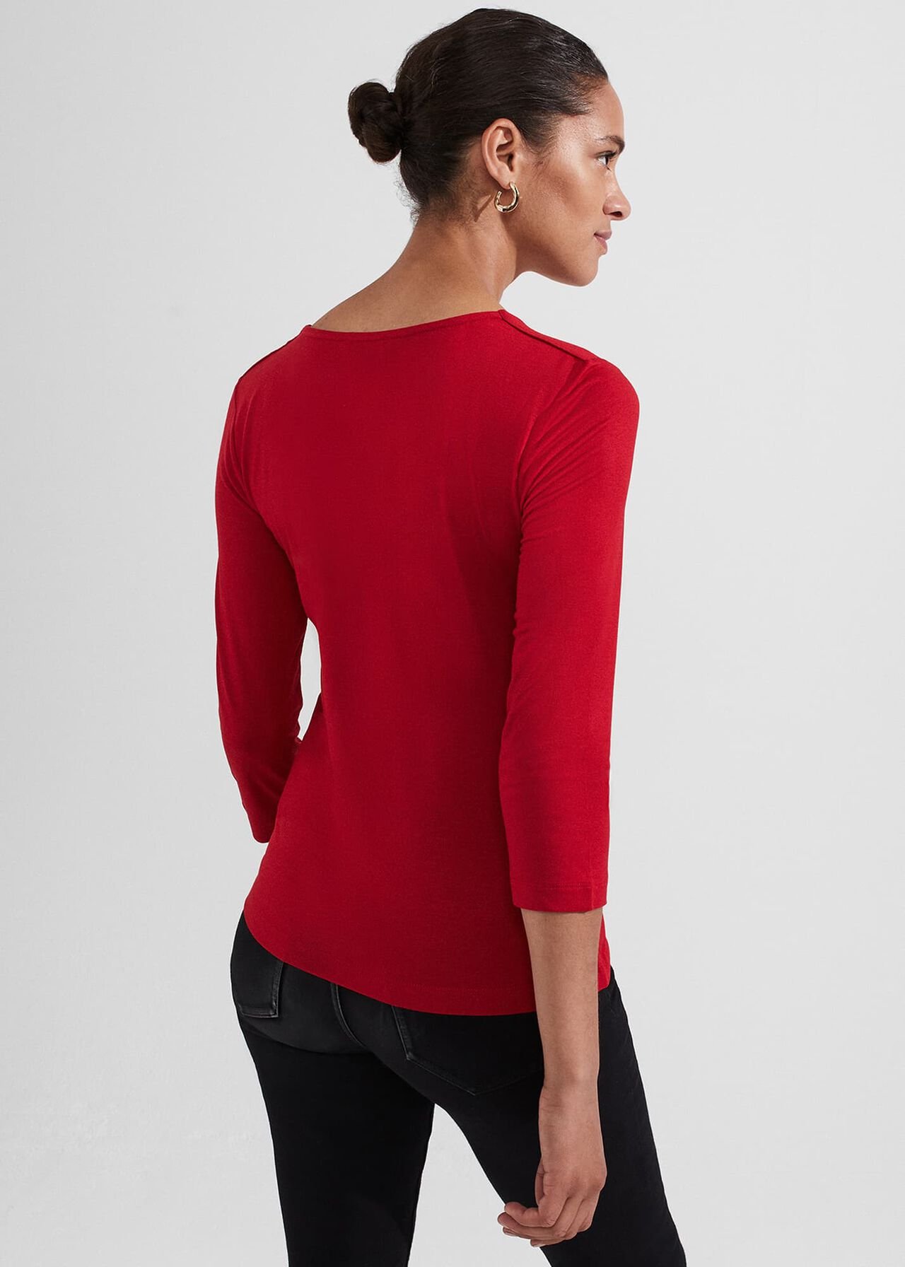 Daisy Double Fronted Top, Firebrick Red, hi-res