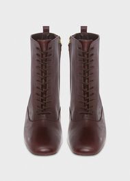 Issy Lace Up Boots, Dark Plum, hi-res