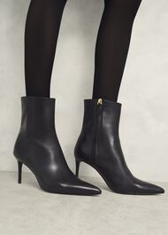 Aria Leather Ankle Boots, Black, hi-res