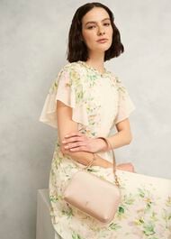 Milan Satin Clutch Bag, Warm Taupe, hi-res