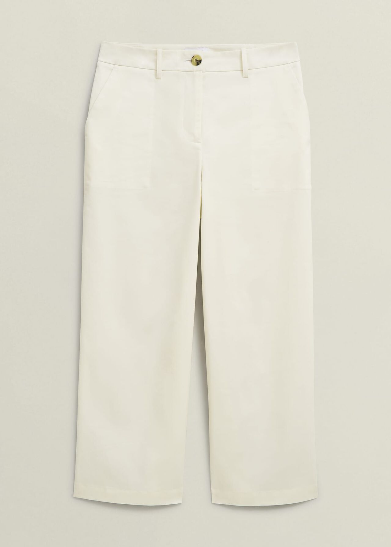 Clemmie Cotton Trousers, Milky White, hi-res
