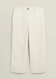 Clemmie Cotton Trousers, Milky White, hi-res