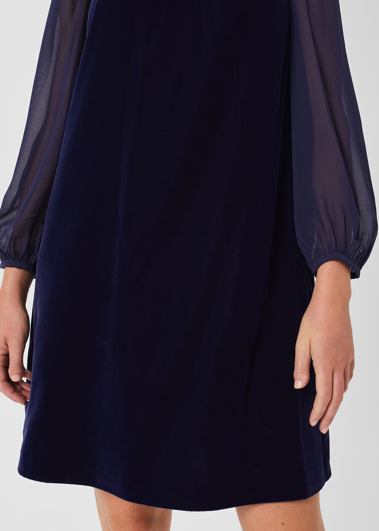 Faye Velvet Dress, Midnight Navy, hi-res