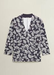 Aimee Printed Top, Navy Ivory, hi-res