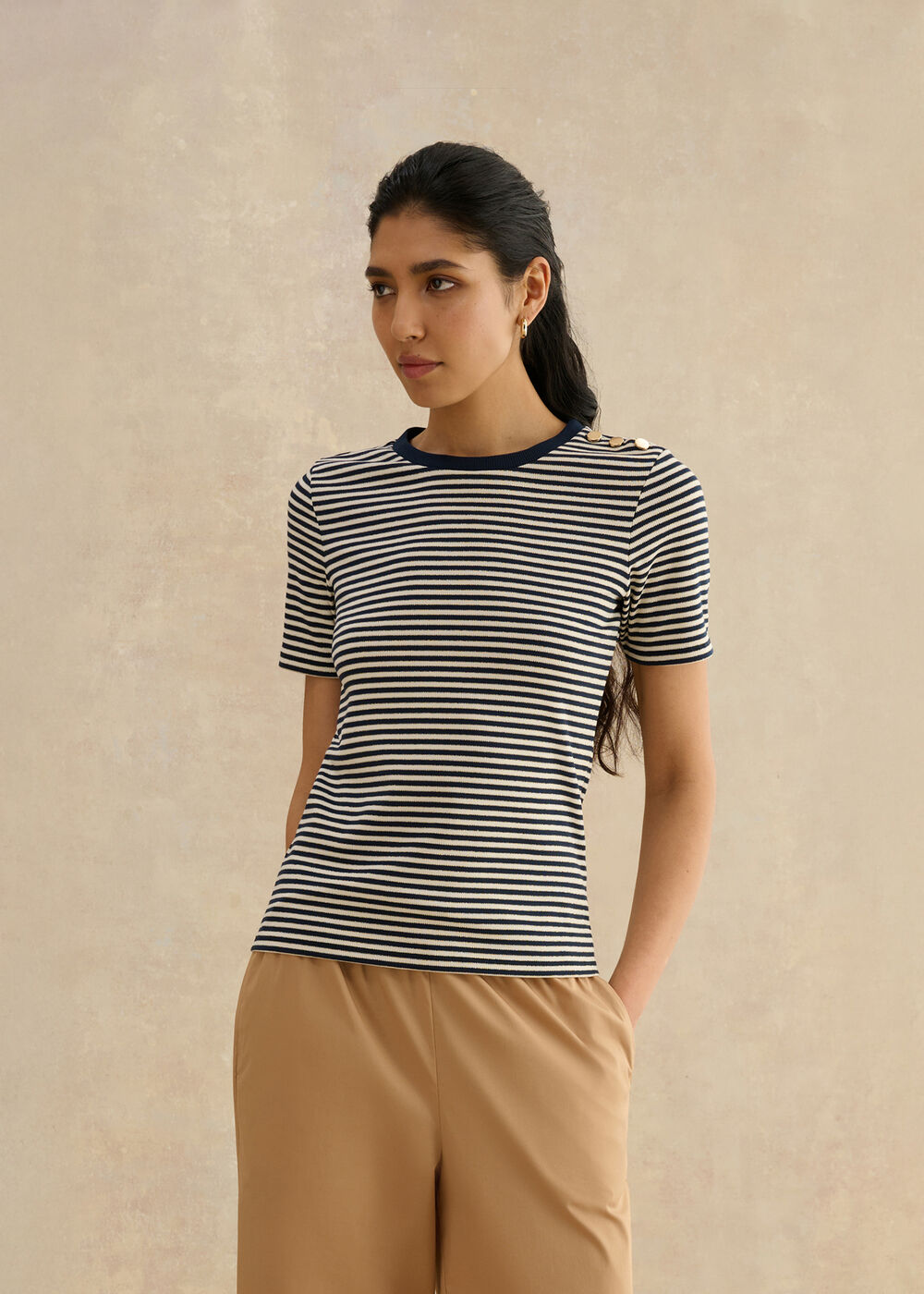 Tamsin Sparkle Cotton Blend T-Shirt