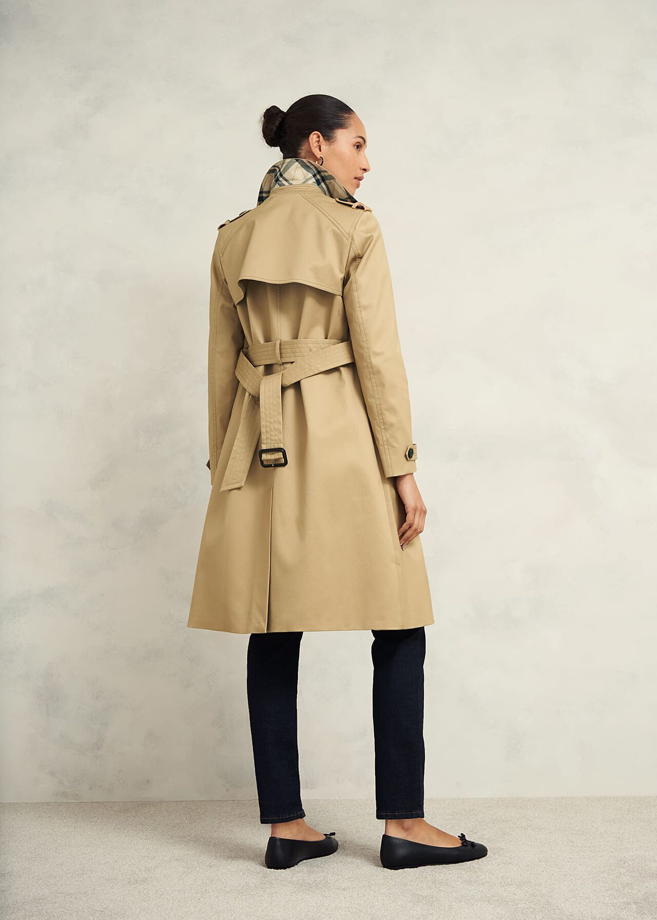 Petite Hallie Shower Resistant Trench Coat, Fawn Beige, hi-res