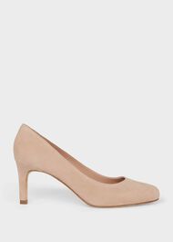 Lizzie Suede Court Shoes , Oyster, hi-res