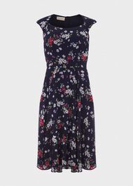 Lauren Floral Fit And Flare Dress, Navy Multi, hi-res