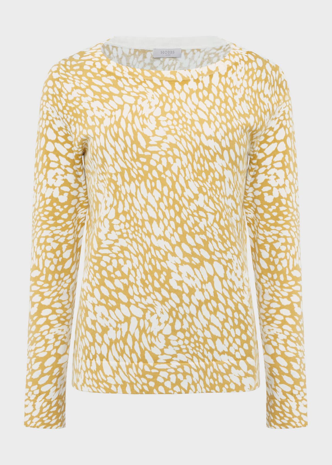 Pamela Cotton Printed Sweater, Olive Ivory, hi-res