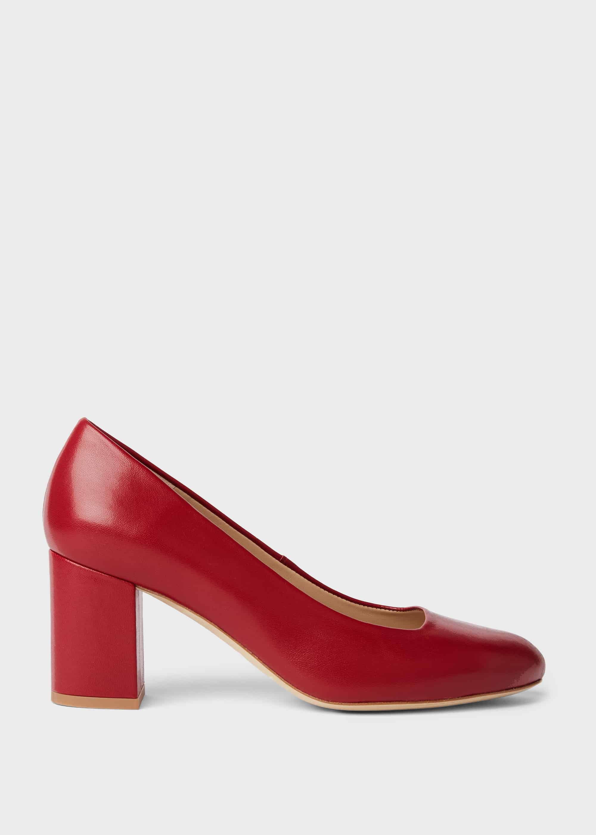 Block heel shop leather court shoes